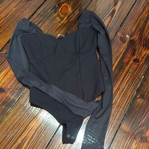 Abercrombie & Fitch Black V-Neck Bodysuit